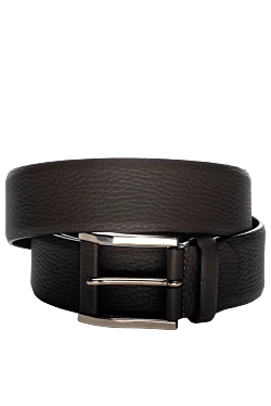 Brown leather belt for men