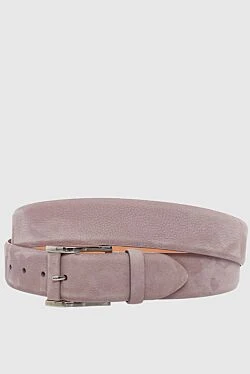 Purple leather belt for men