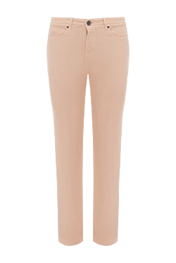 Beige cotton trousers for women