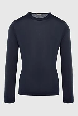 Blue silk jumper for men