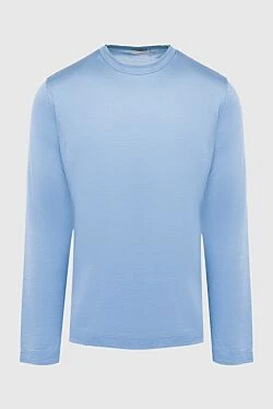 Blue silk jumper for men