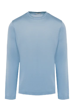 Blue silk jumper for men