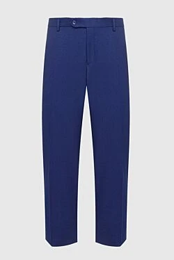 Blue wool trousers for men