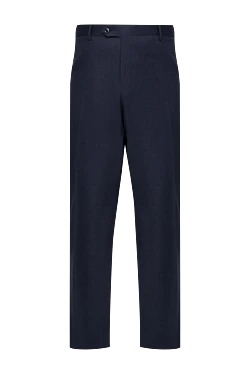 Blue wool trousers for men