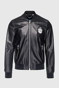 Black leather jacket for men