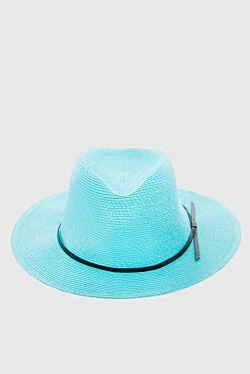 Women's pink straw and polyester hat