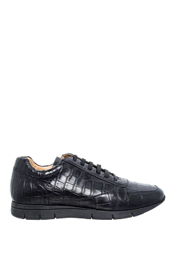 Black alligator sneakers for men