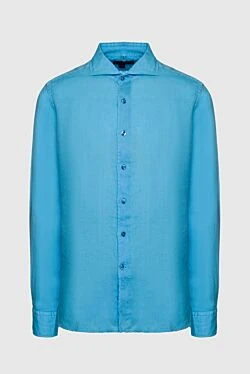 Men's blue linen shirt