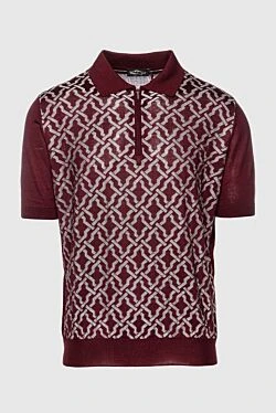 Silk polo burgundy for men