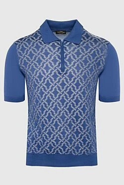 Silk polo blue for men