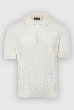 White silk polo for men