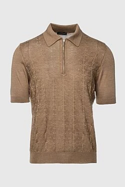 Silk polo brown for men