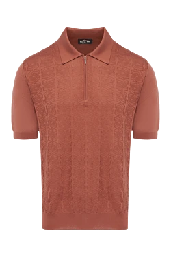 Silk polo orange for men