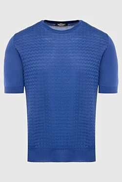 Silk short sleeve jumper blue for men