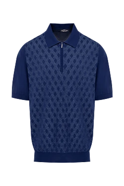 Silk polo blue for men