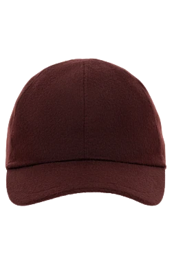 Cashmere and silk cap burgundy for men