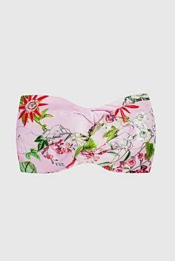 Pink silk headband for women