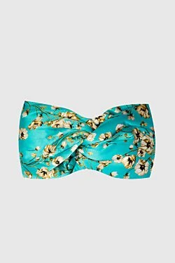 Blue silk headband for women