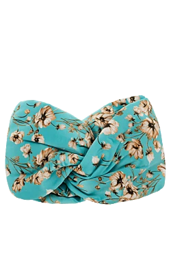 Blue silk headband for women