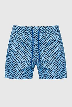 Blue polyamide beach shorts for men