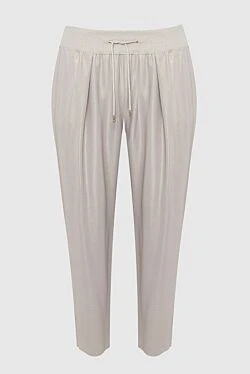 Gray viscose trousers for women