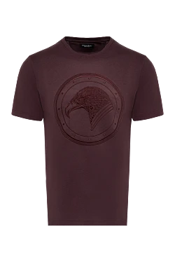 Футболка из хлопка и модала бордовая мужская