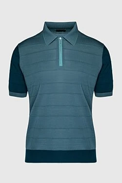 Silk polo green for men