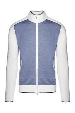 Men's blue silk cardigan