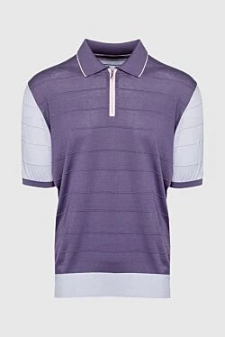 Silk polo purple for men