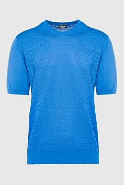 Silk short sleeve jumper blue for men