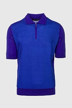 Silk polo blue for men