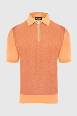 Silk polo orange for men