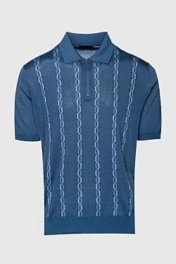 Silk polo blue for men