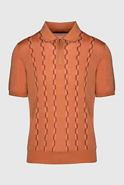 Silk polo orange for men