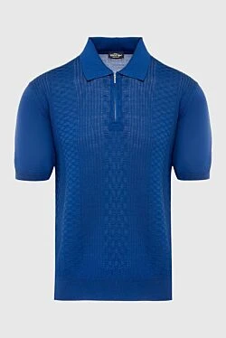 Silk polo blue for men