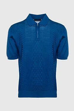 Silk polo blue for men