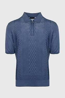 Silk polo blue for men