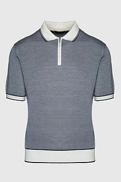 Silk polo gray for men