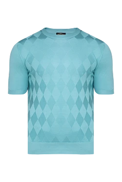 Short sleeve jumper in silk green for men