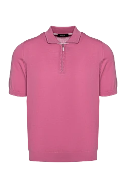 Cotton polo shirt pink for men