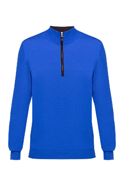 Troyer cashmere and silk blue for men