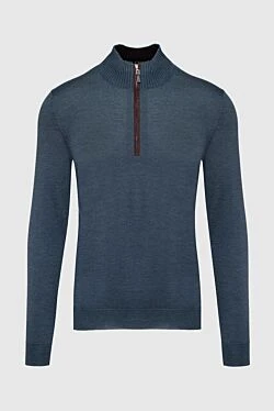 Cashmere and silk troyer gray for men