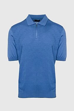 Silk polo blue for men