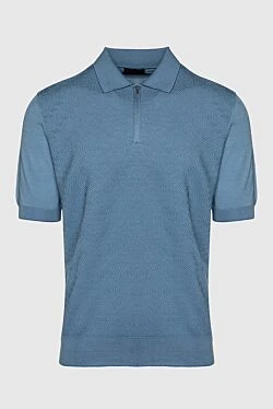 Silk polo green for men