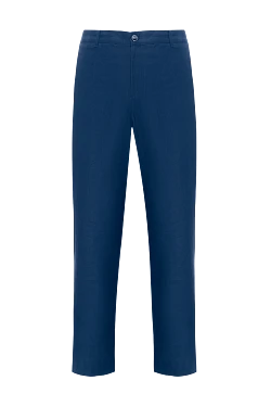 Men's blue linen trousers