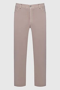 Men's beige cotton and silk trousers