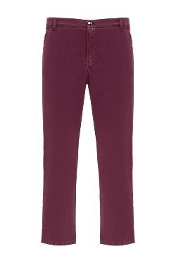 Cotton and cashmere jeans burgundy for men