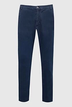 Men's blue cotton and cashmere trousers