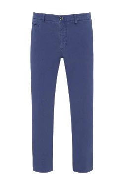 Men's blue cotton and cashmere trousers