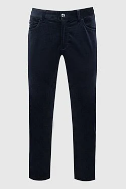 Men's black cotton and wool trousers